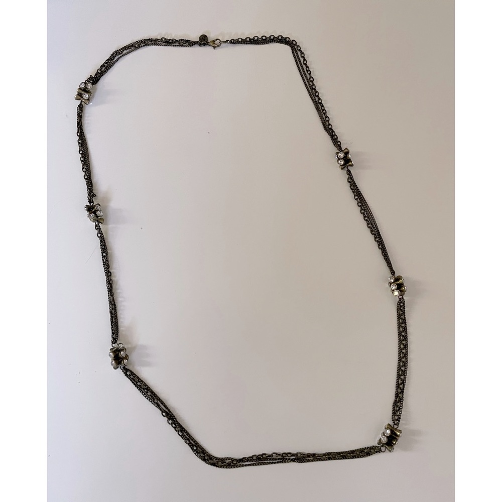 Bronze long necklace with “diamonds”